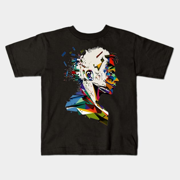 Abstract Man Kids T-Shirt by AI INKER